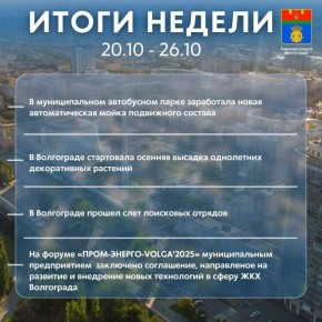 Итоги прошедшей недели