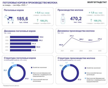 В Волгоградской области растет производство молочной продукции