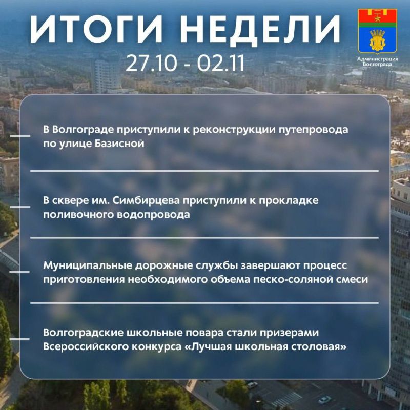 Итоги прошедшей недели