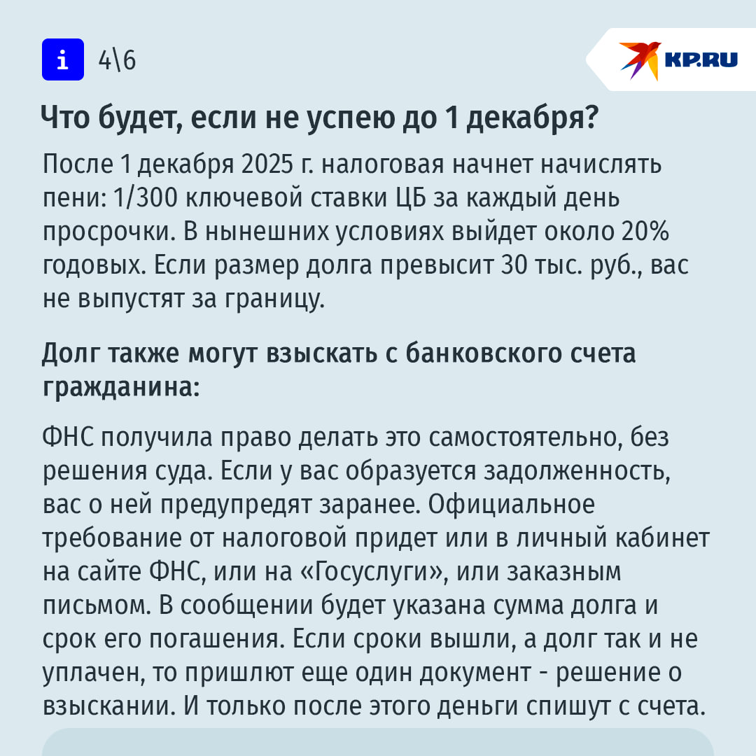 Налог нужно заплатить до 1 декабря: какие "долги" нужно успеть отдать государству и как они вычисляются Налог нужно заплатить до 1 декабря: какие "долги" нужно успеть отдать государству и как они вычисляются