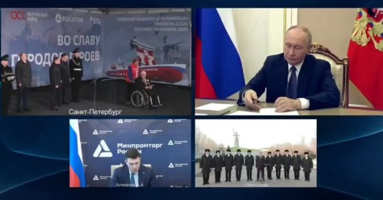 На стапеле Балтийского завода ОСК установили закладную доску атомного ледокола «Сталинград»