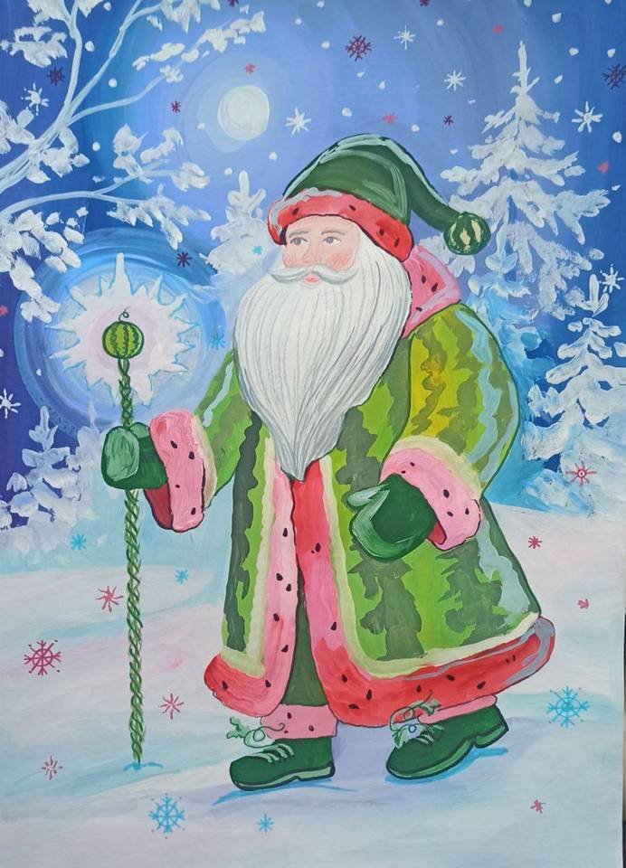 Открытки с Арбузным Дедом Морозом из Камышина полетят по всей России Открытки с Арбузным Дедом Морозом из Камышина полетят по всей России