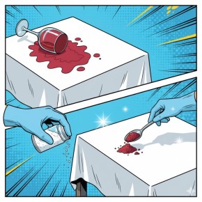 Как спасти скатерть от пятна красного вина одной левой