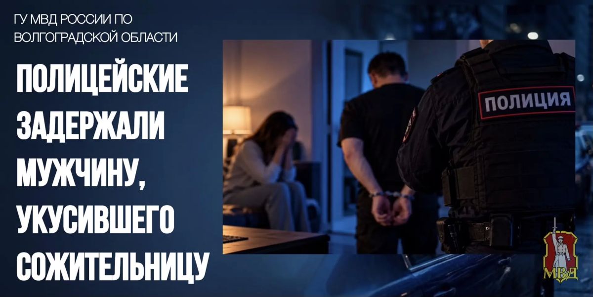 Полицейские задержали мужчину, укусившего сожительницу