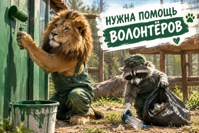 Зооволонтеры из центра спасения и реабилитации диких животных «Дино» в Среднеахтубинском районе приглашают волгоградцев на знакомство с дикими животными и покраску вольеров