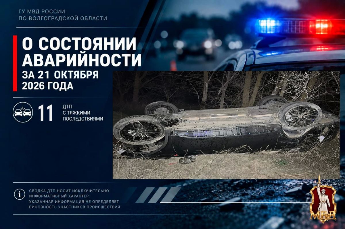 За прошедшие сутки в Волгоградской области зарегистрировано 11 дорожно-транспортных происшествий с тяжкими последствиями
