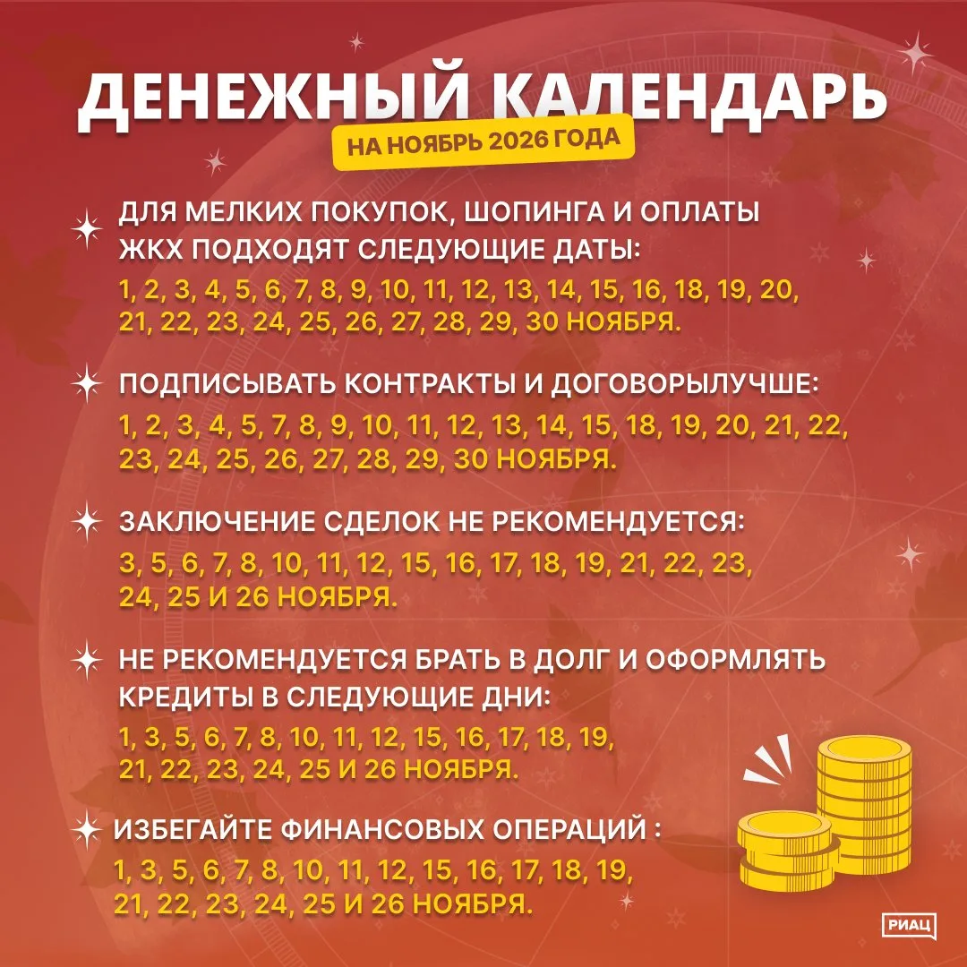 Мы подготовили для вас новый Лунный денежный календарь на ноябрь-2026